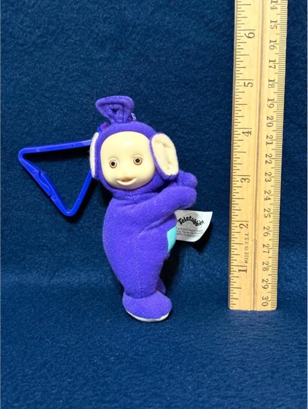 2000 Teletubbies Purple Tinky Winky Mini Plush Clip McDonalds Happy Meal Toy